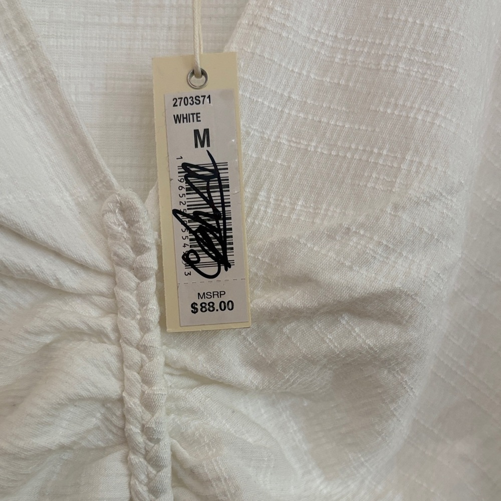 Max Studio Cream Ruched Blouse - Picture 2 of 11